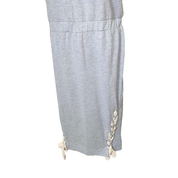 ASOS dress crewneck shoestring tie sides cuffed sleeves elastic waist grey 12 - Picture 4 of 8